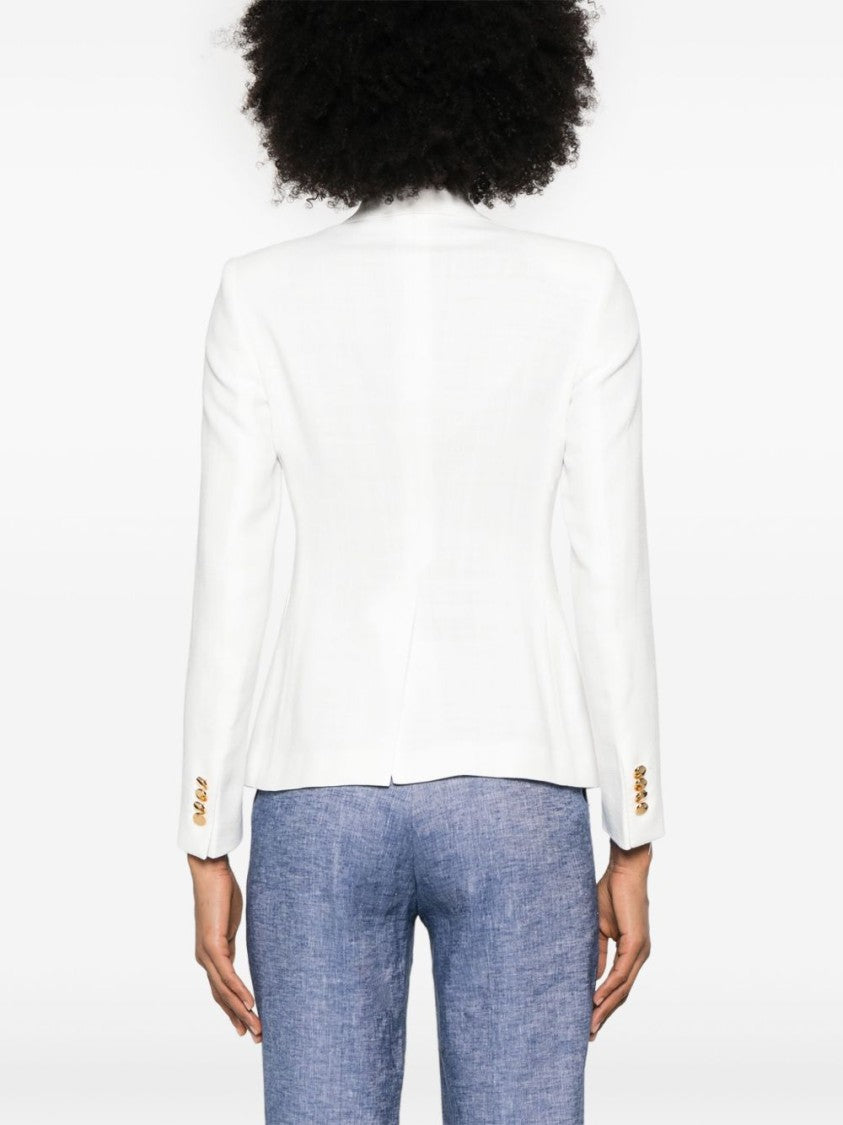 Tagliatore Double-Breasted White Jacket With American Rear Vent