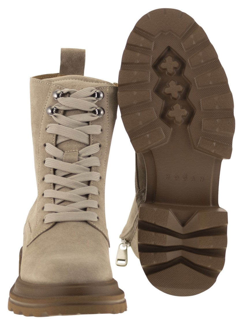Hogan H674 - Suede Lace-Up Boot
