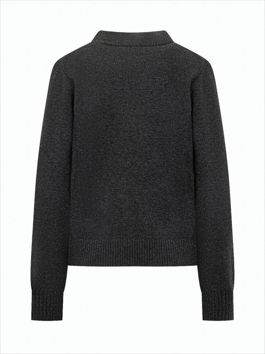 Ganni Graphic Knit Sweater With Playful Dog Motif