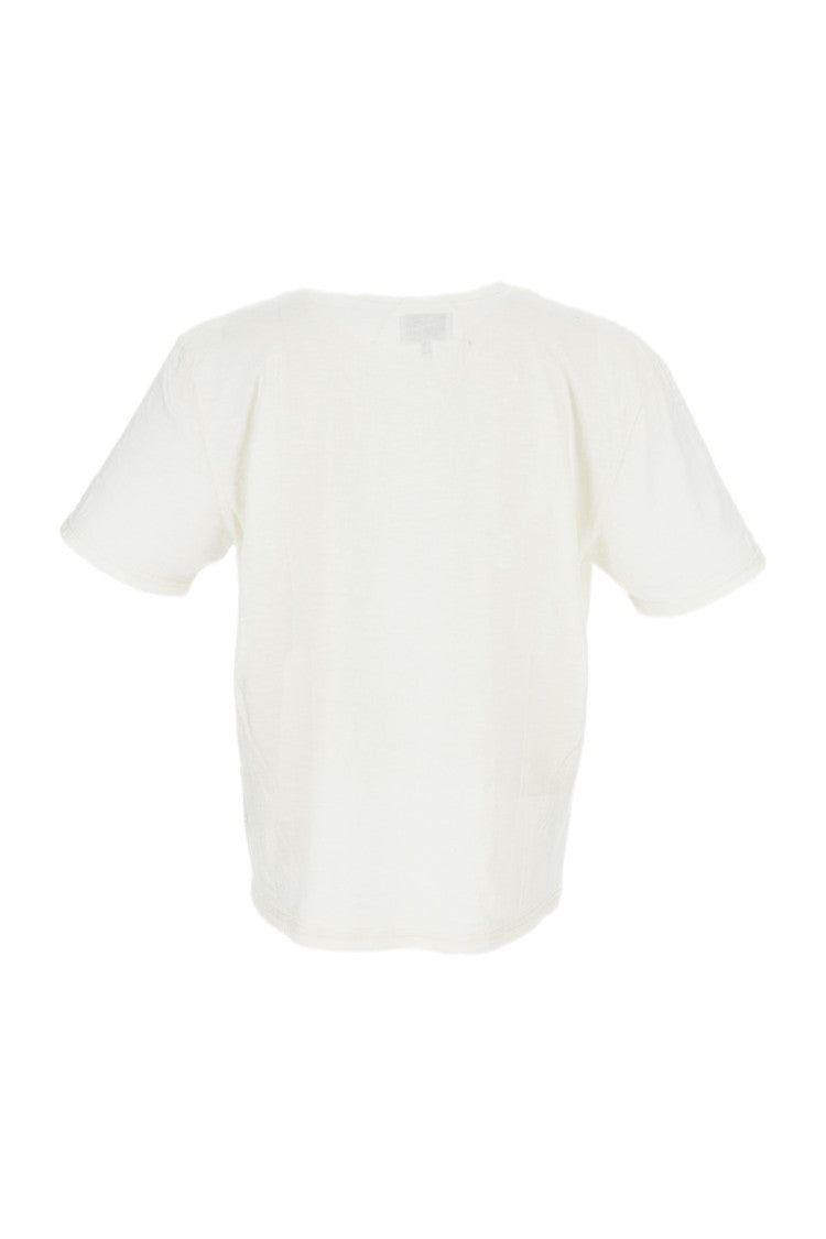 Rhude White Usa Flag Slub Cotton T-Shirt
