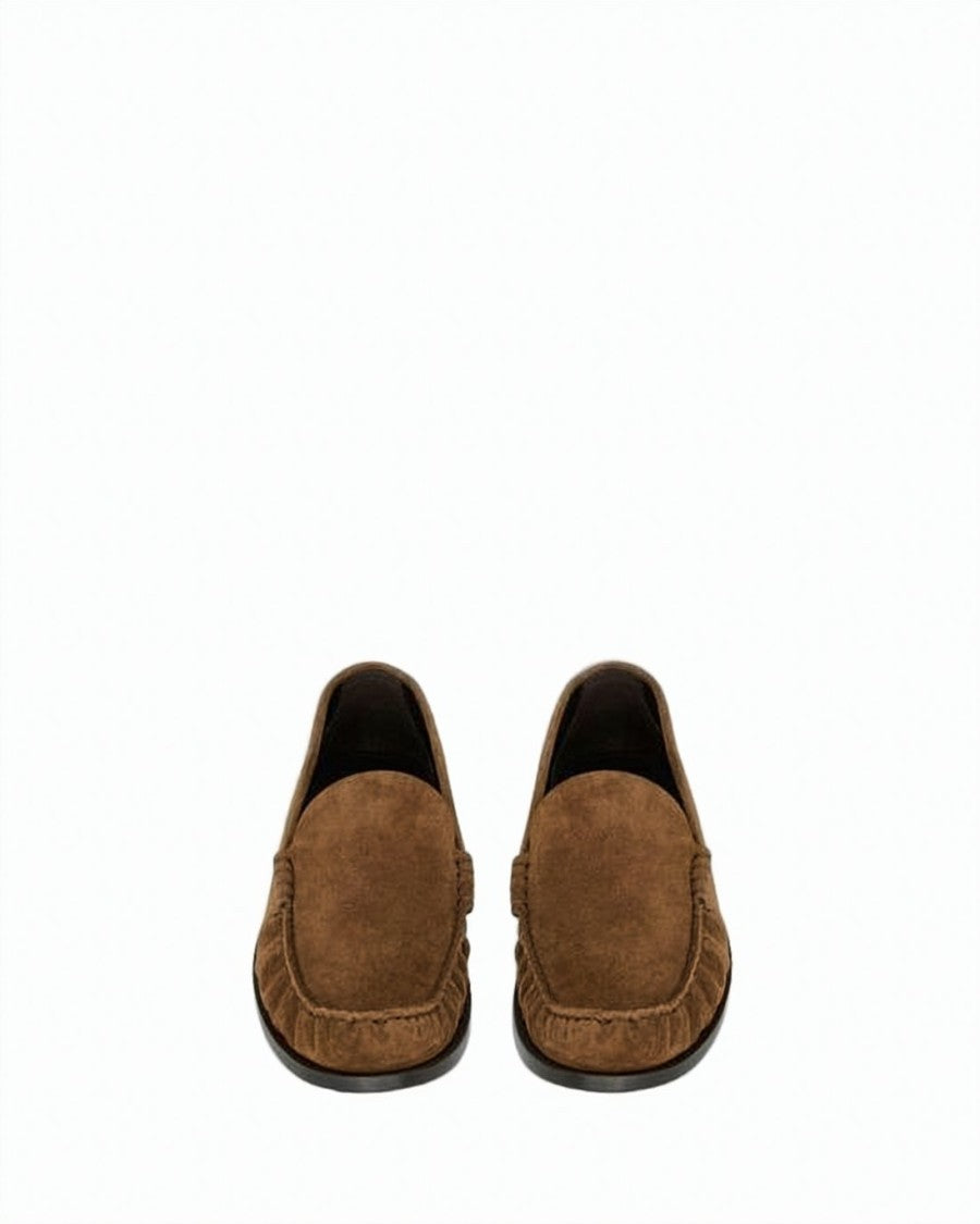Saint Laurent Suede Finish Calf Leather Loafers