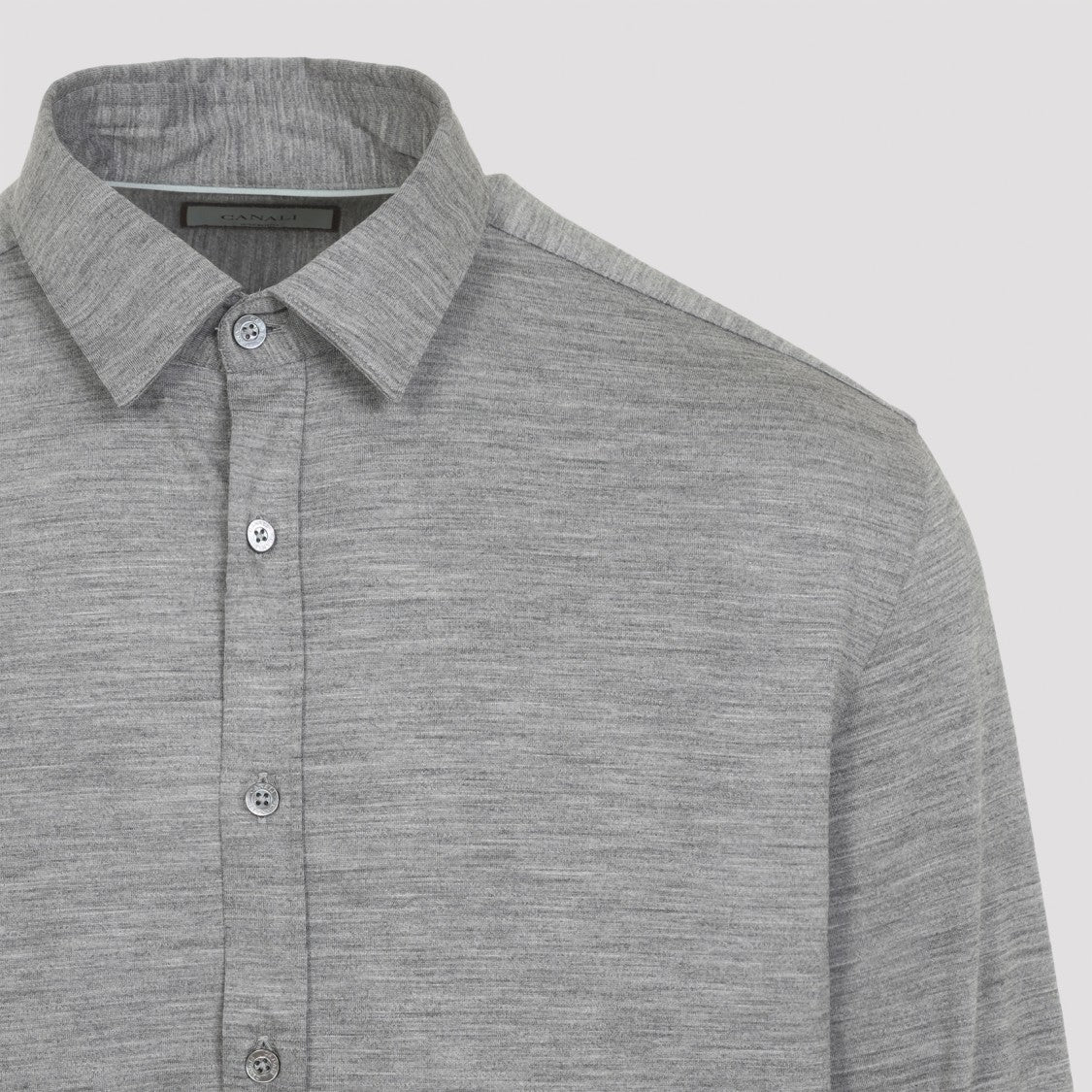Canali Grey Wool Jersey Shirt