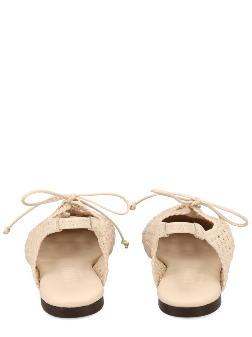 Hereu White Sardana Woven Lambskin Flats