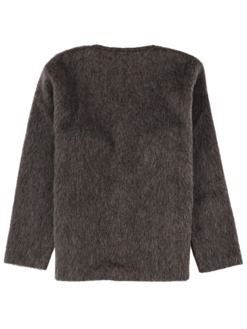 Our Legacy Button-Down Cardigan With Deep V-Neck And Plush Texture