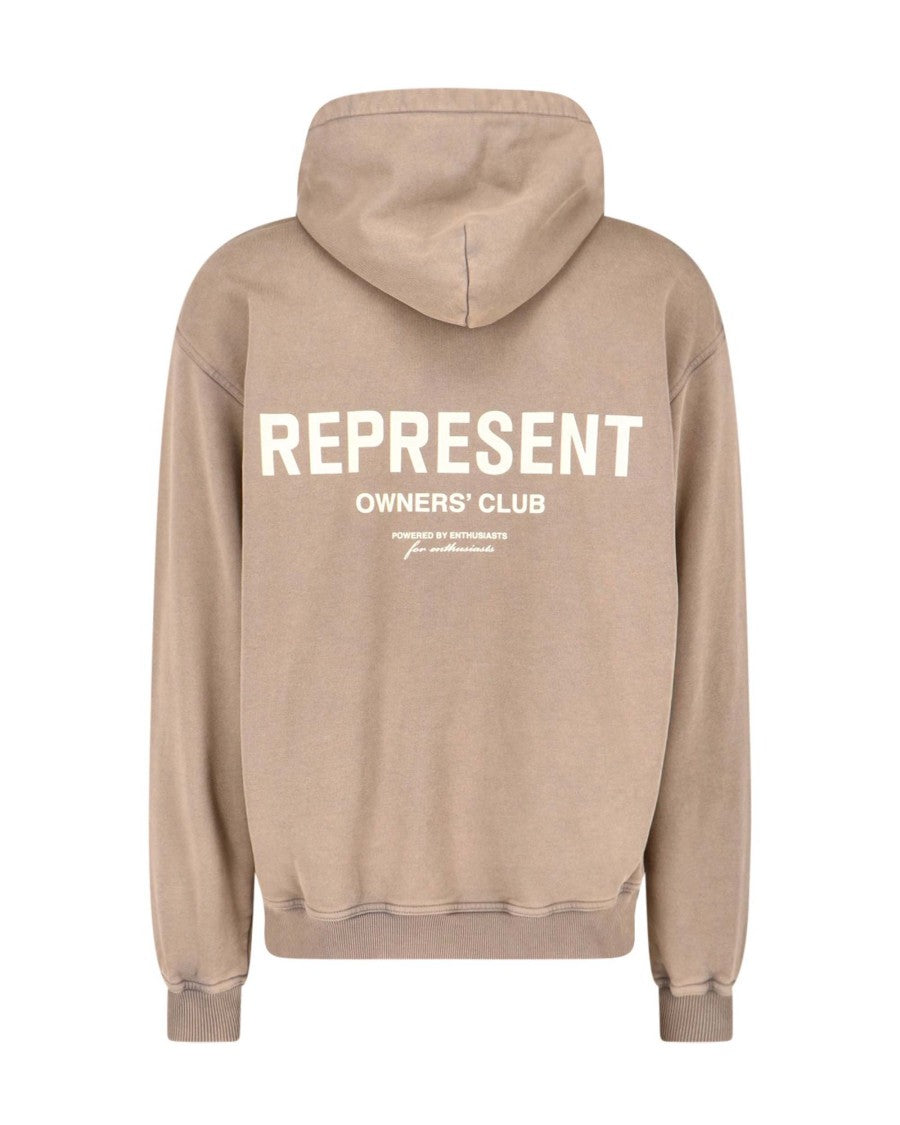 Represent Relaxed Fit Cotton Hoodie With Contrast Stitching