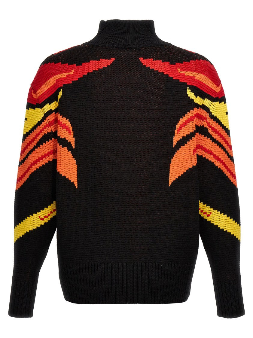 Bluemarble Jacquard Wool Sweater Featuring Bold Tiger Graphic