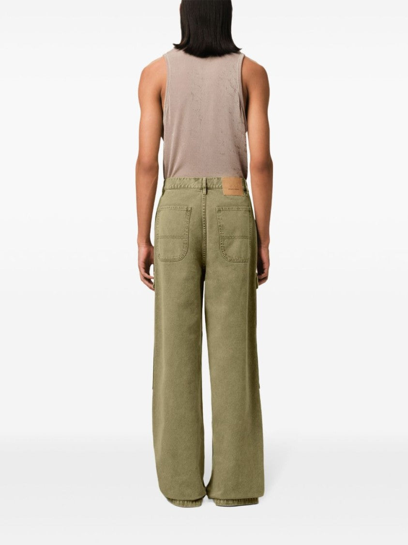 Ami Paris Silk And Nylon Blend Tailored Trousers