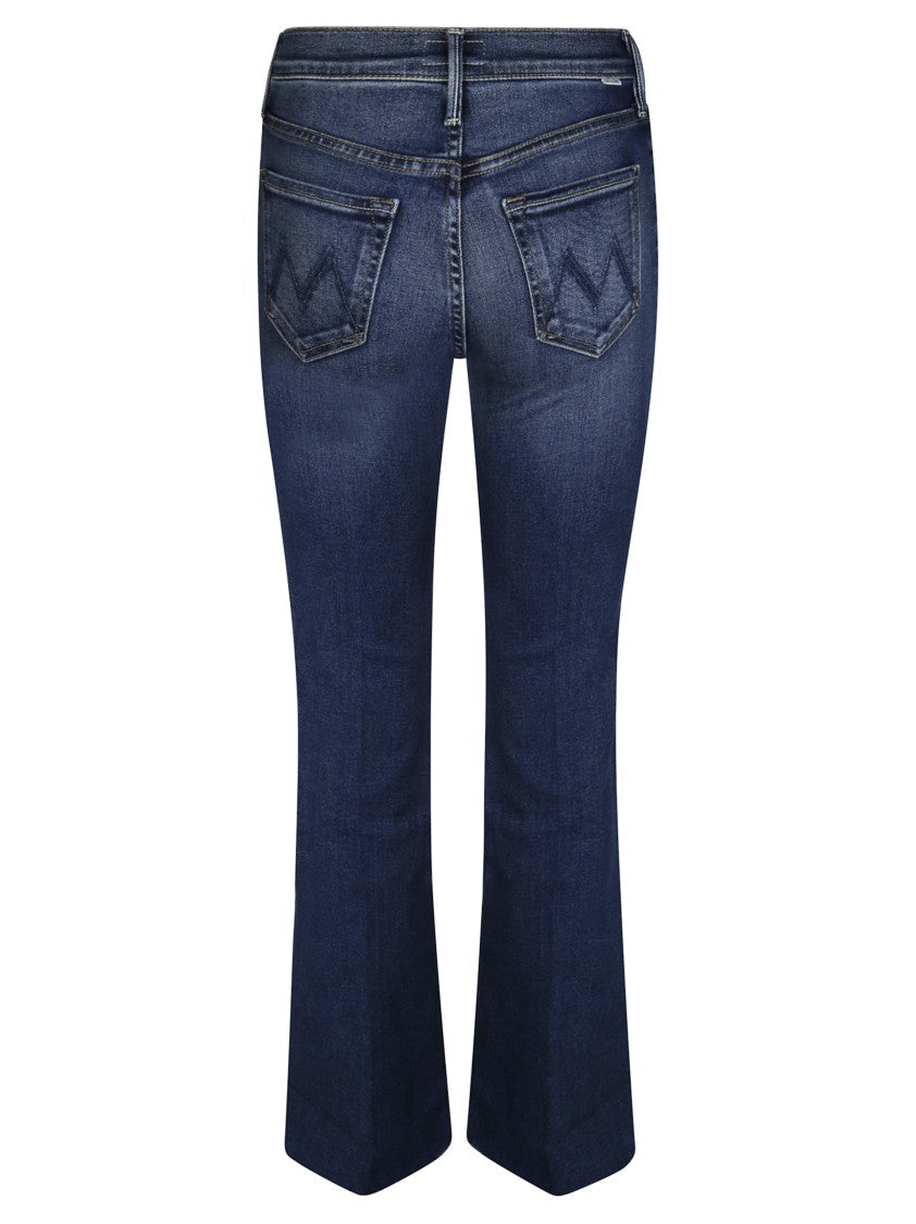 Mother Mid-Rise Flared Denim Jeans With Frayed Hem Detail