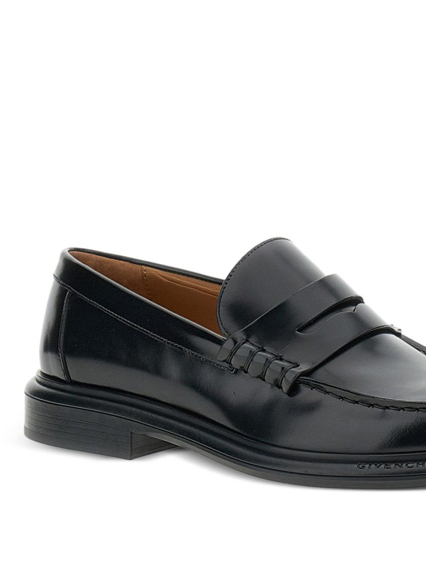 Givenchy Black Leather Penny Loafer Flats