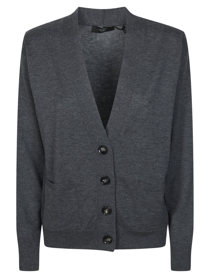 Max Mara Dark Grey Cashmere Blend Cardigan