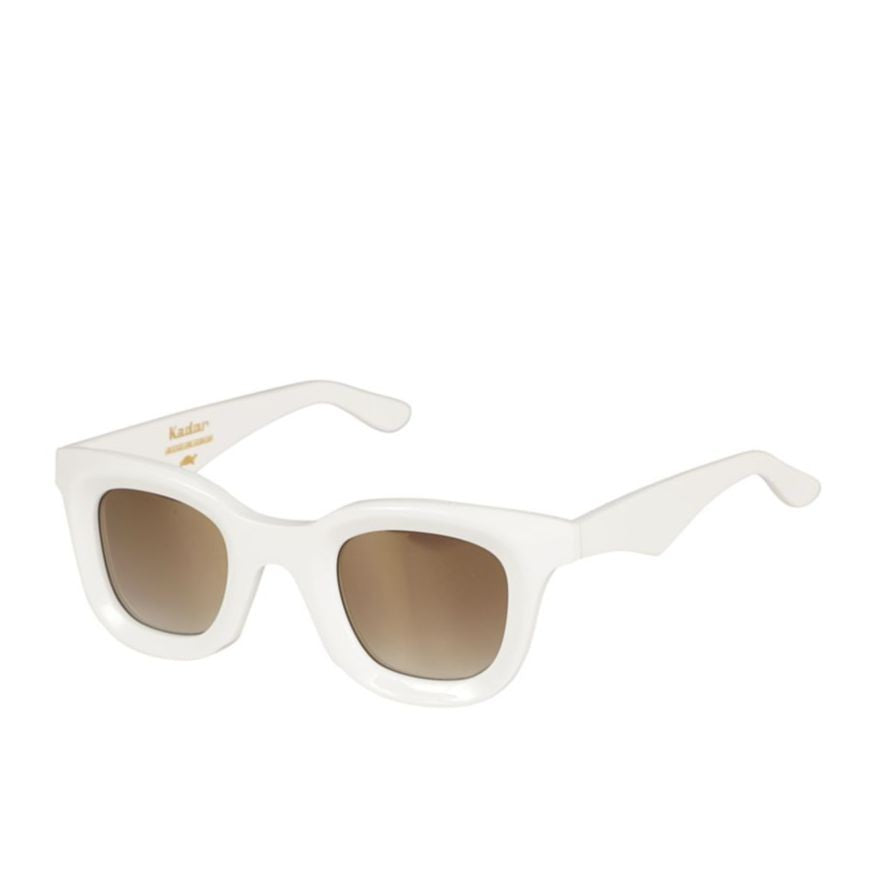 Kador Joya Bold Chunky White Sunglasses With Gradient Brown Lenses
