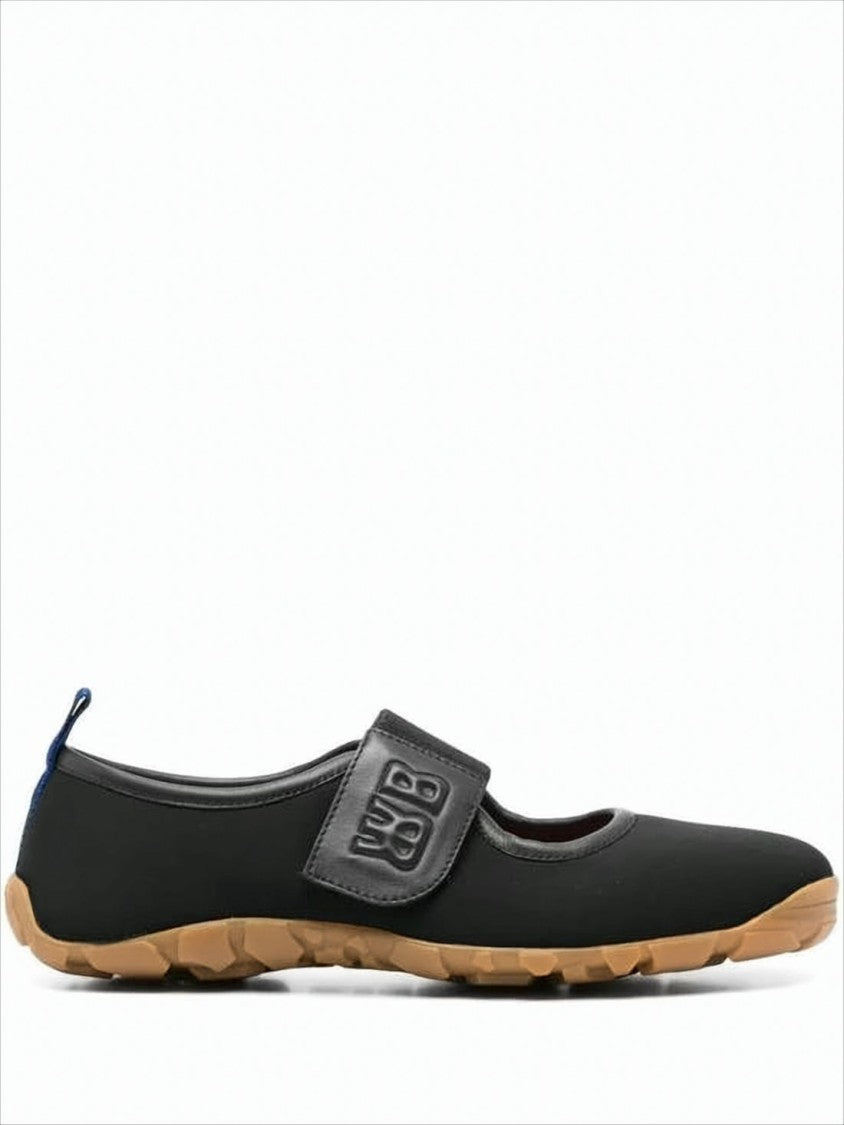 Wales Bonner Low-Profile Black Sneakers With Embossed Strap