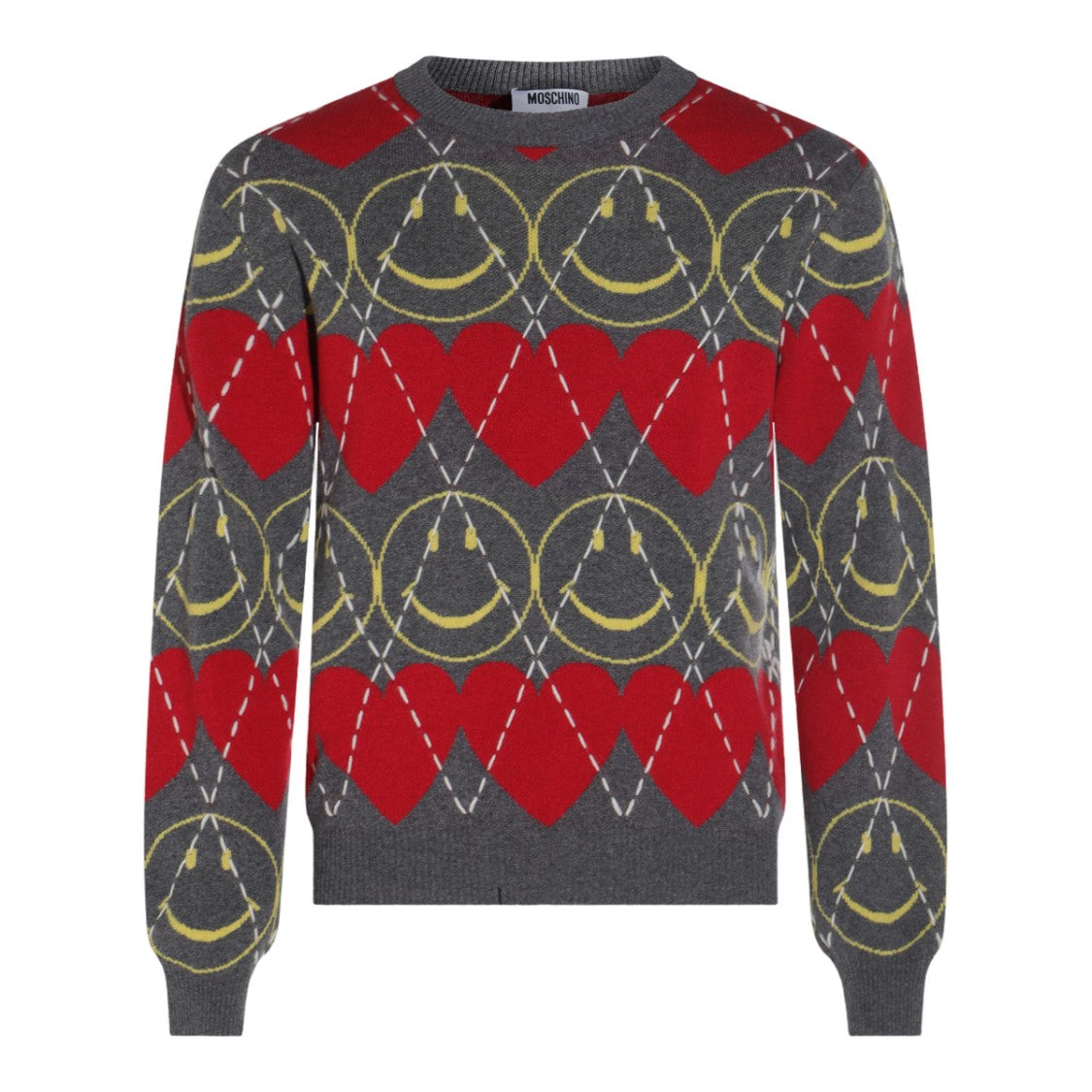 Moschino Grey Sweater With Bold Heart