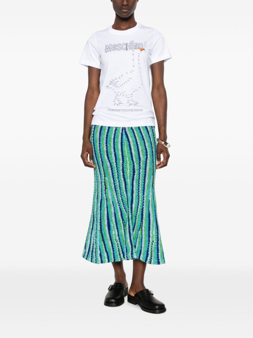 Moschino Playful Graphic Silk And Nylon Top