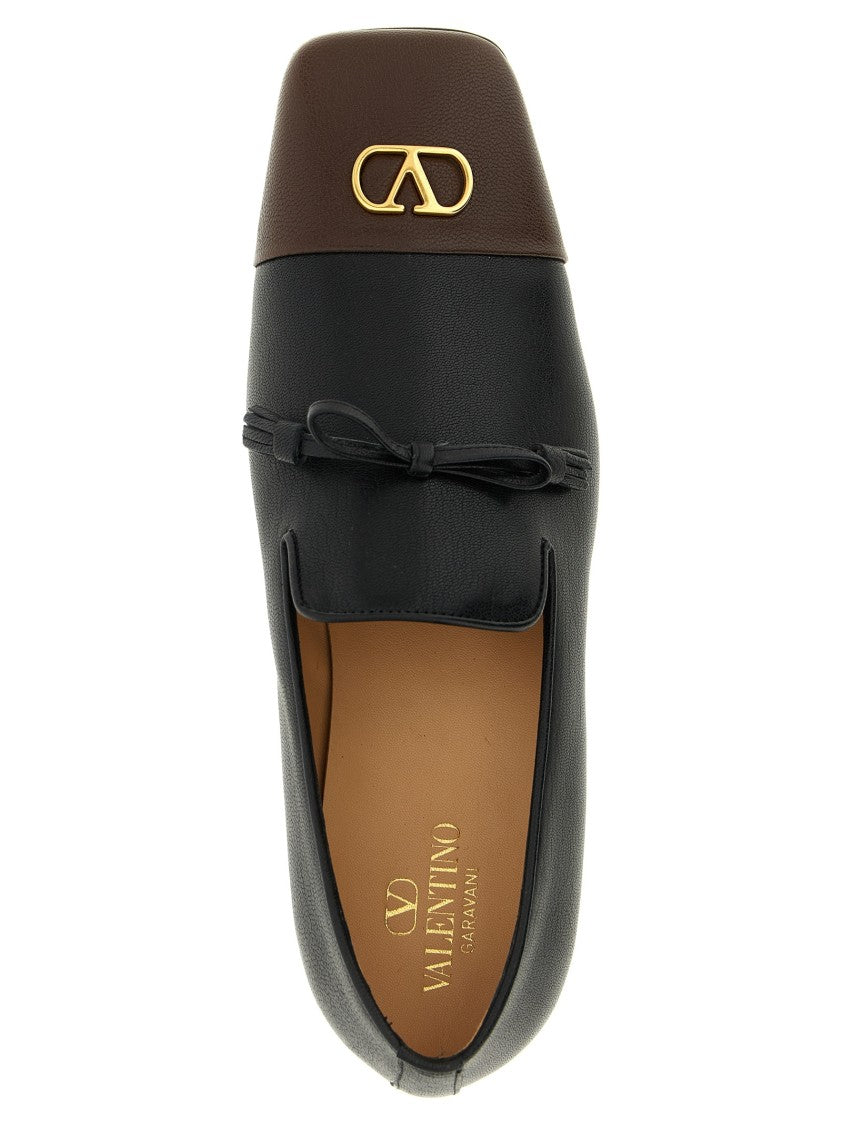 Valentino Garavani Babouchoes' Two-Tone Kid Leather Loafers With Square Toe
