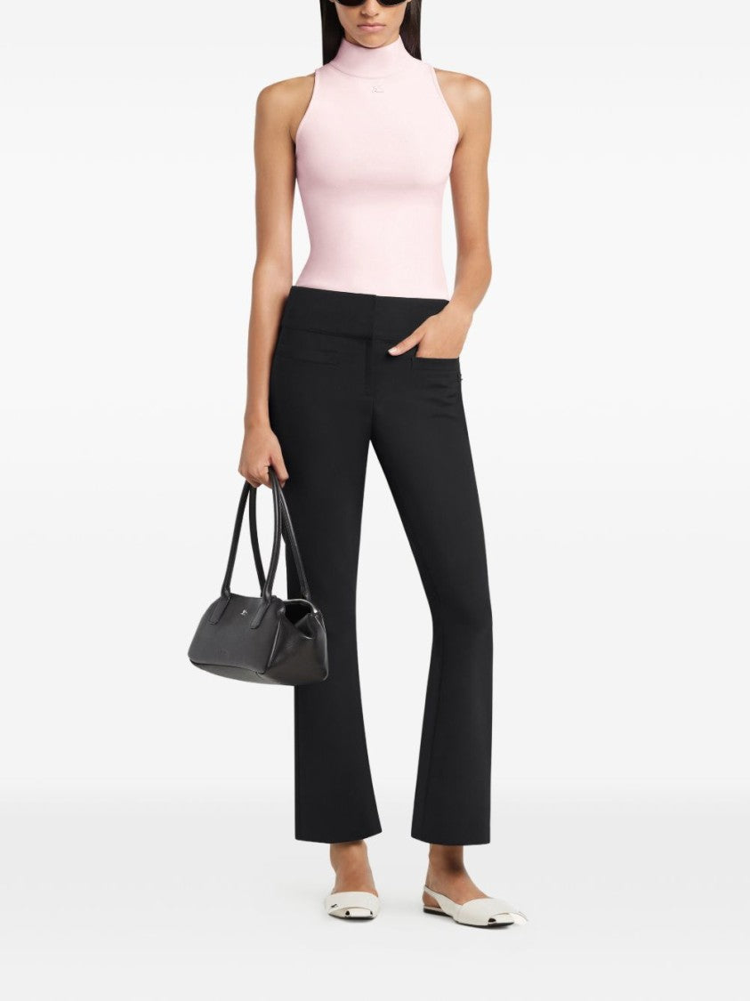 Courrèges Sleeveless Top With High Neckline And Fitted Silhouette