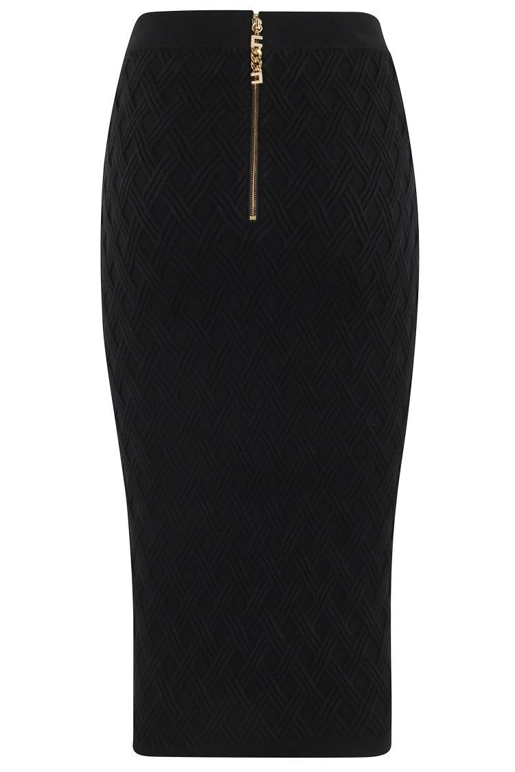 Elisabetta Franchi Fitted Knit Midi Skirt