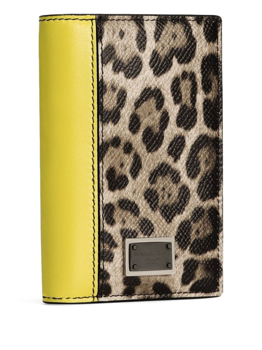 Dolce & Gabbana Compact Leopard Print Bag With Internal Card Slots