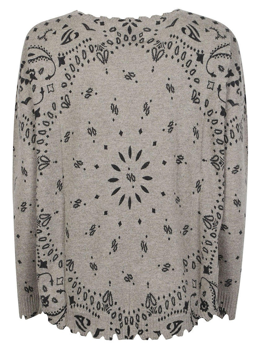 Kujten Mela Abba Bandana Scalloped Cashmere Sweater