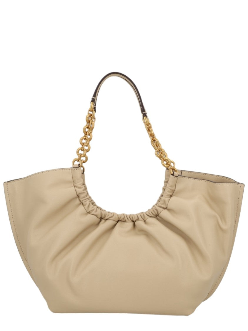 Michael Michael Kors Large Smooth Leather Tote With Gathered Top And Gold-Tone Accents