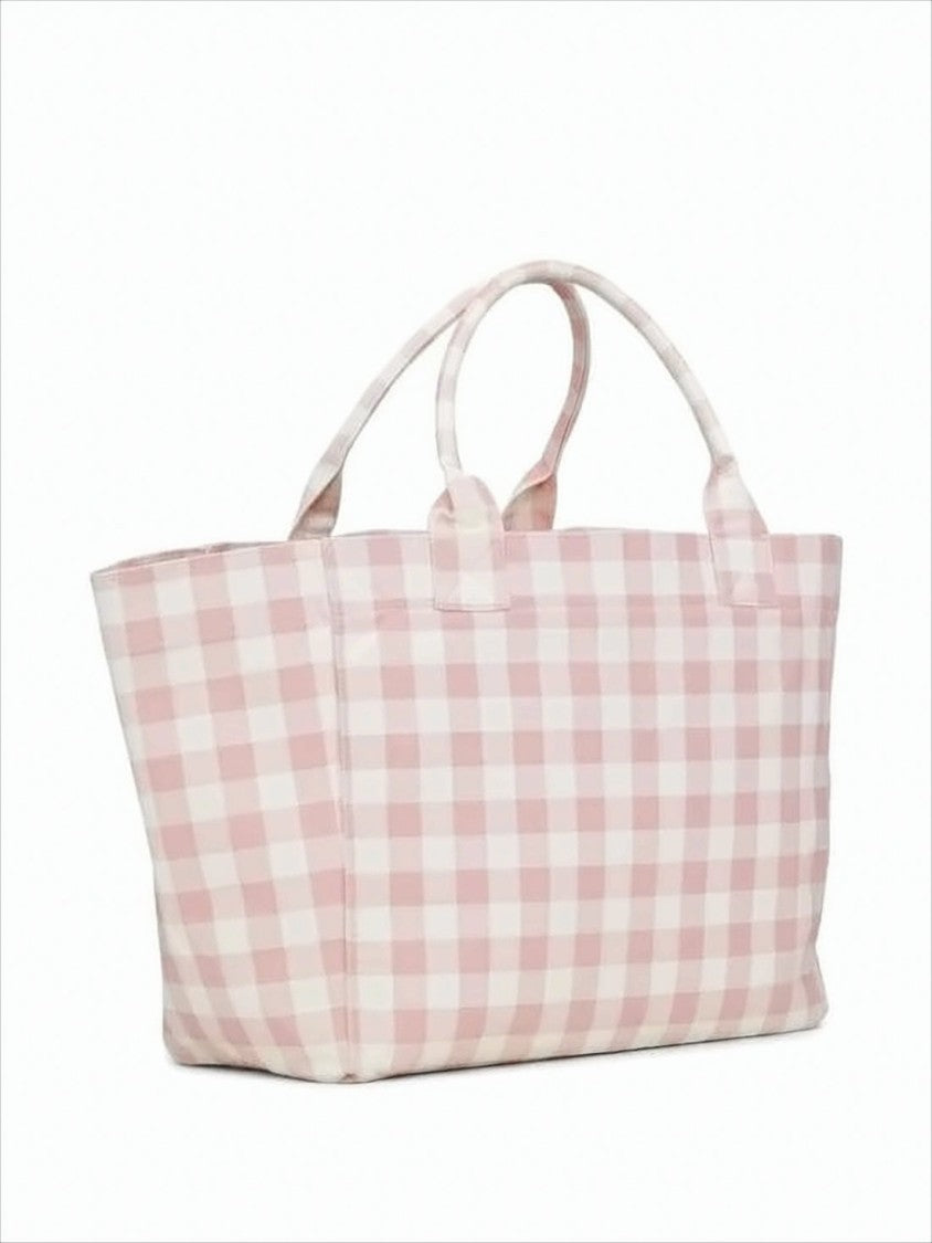 Ganni Gingham Check Structured Shoulder Bag