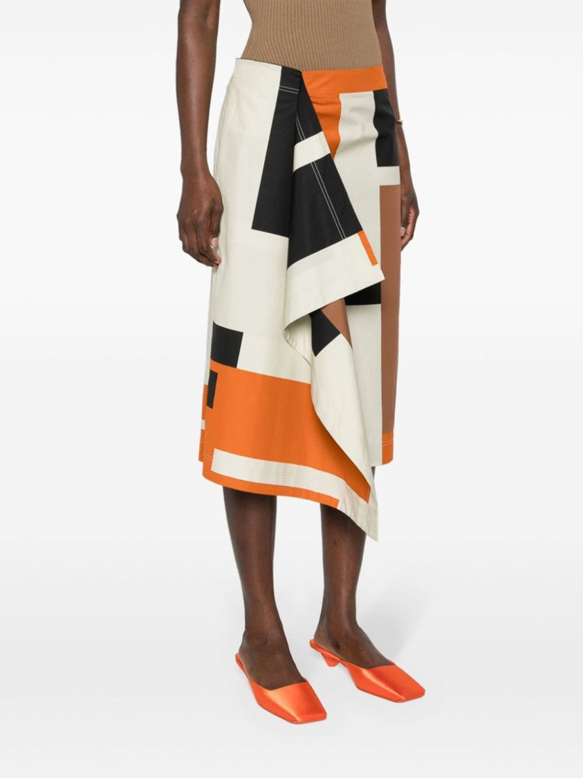 Fendi Knee-Length Asymmetrical Geometric Skirt