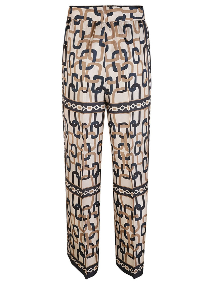 Max Mara Wide-Leg Trousers With Chain Link Pattern
