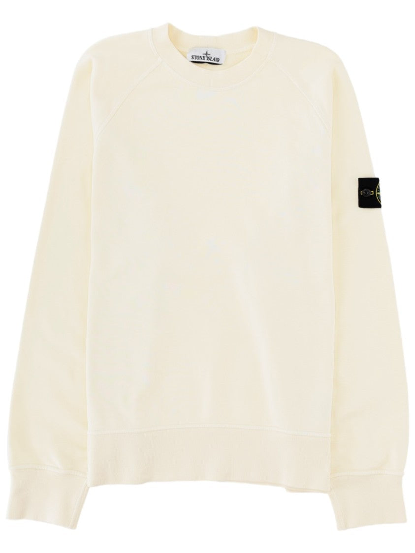 Stone Island Crewneck Patch Logo Cotton Sweatshirt