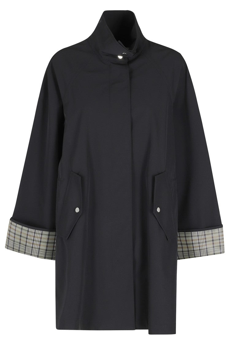 Oof Wear Black Two Layers Check-Lined Polyester Raincoat