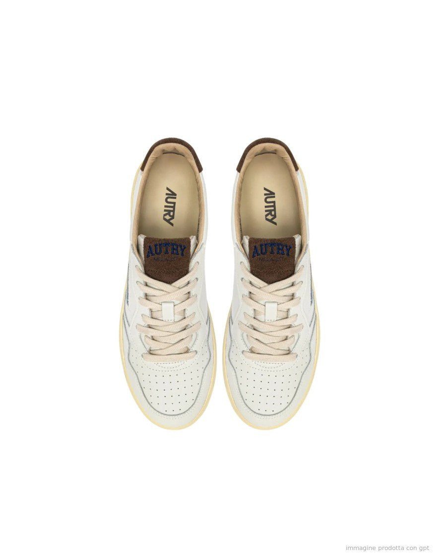 Autry White Leather Suede Medalist Sneakers