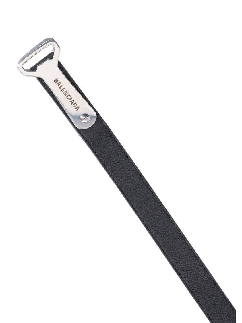 Balenciaga "D Ring" Bottle Opener Belt Black