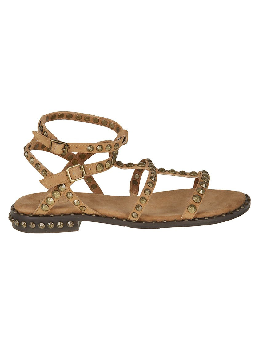 Ash Precious Brown Suede Flat Sandals