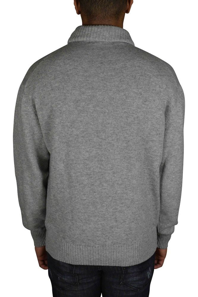Off-White Grey Cashmere Turtleneck Sweater With Embroidered Logo