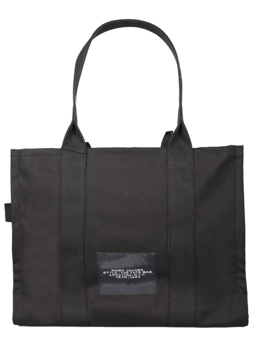 Marc Jacobs Large Black Cotton Canvas Logo Tote Bag