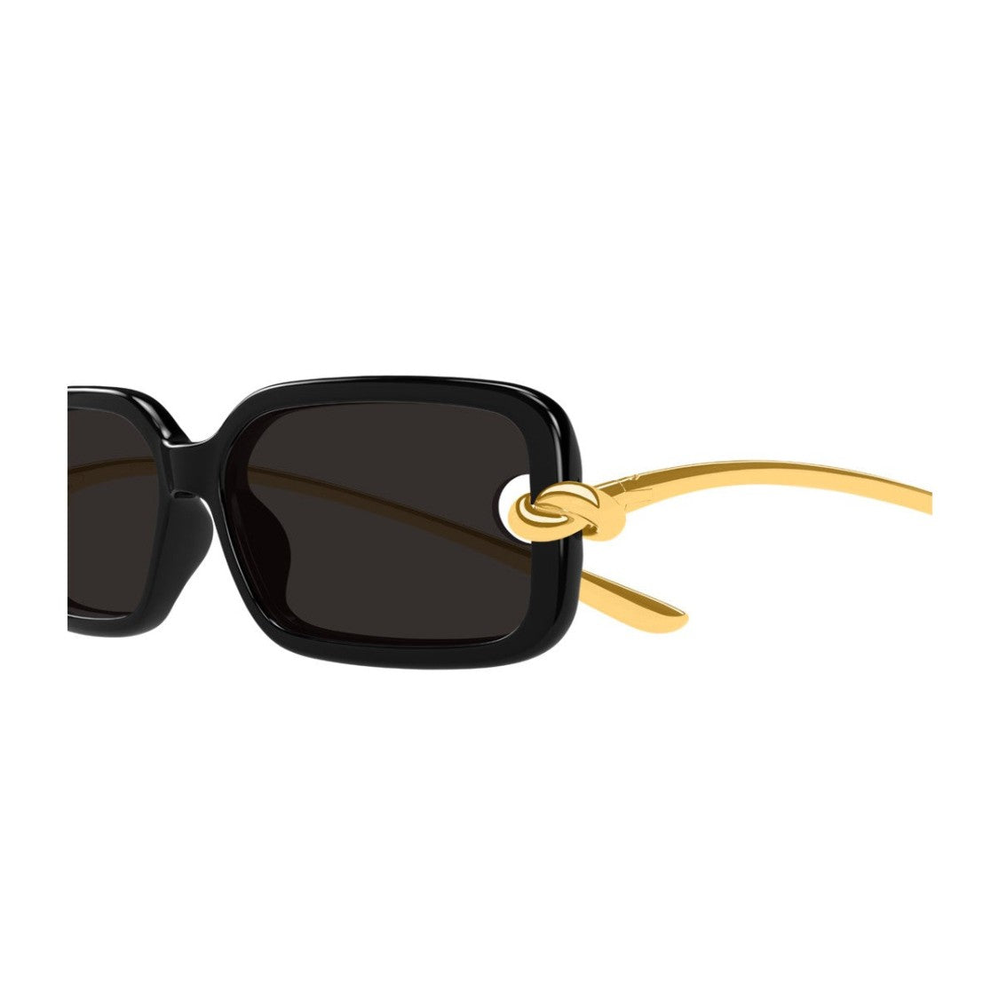 Bottega Veneta Black Linea Signature Icons Bio-Injected Rectangular Sunglasses