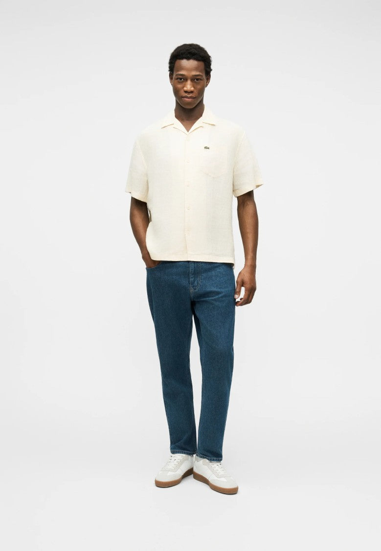 Lacoste Beige Relaxed Fit Linen Shirt