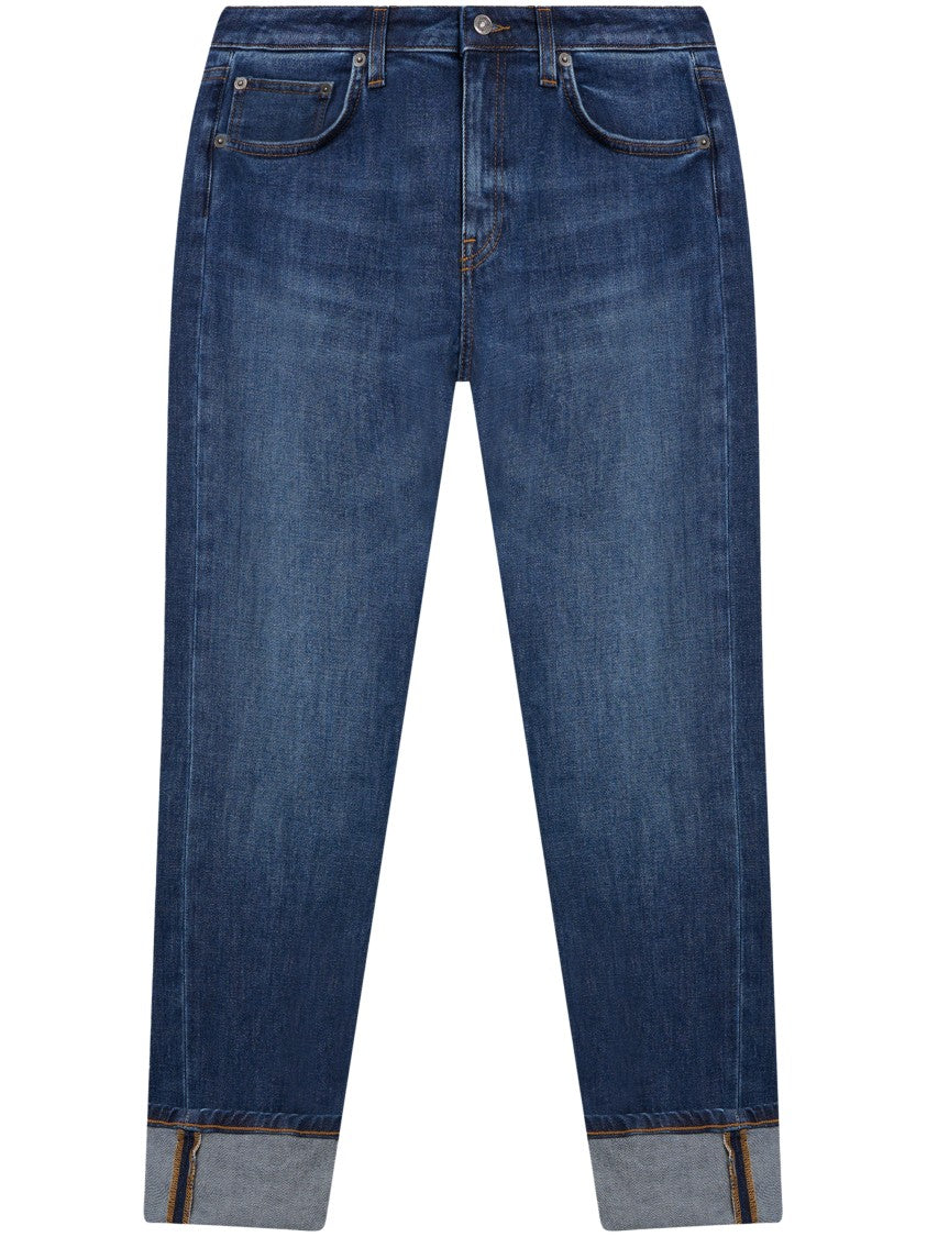 Dondup Slim-Fit Denim Trousers With Rolled Cuffs