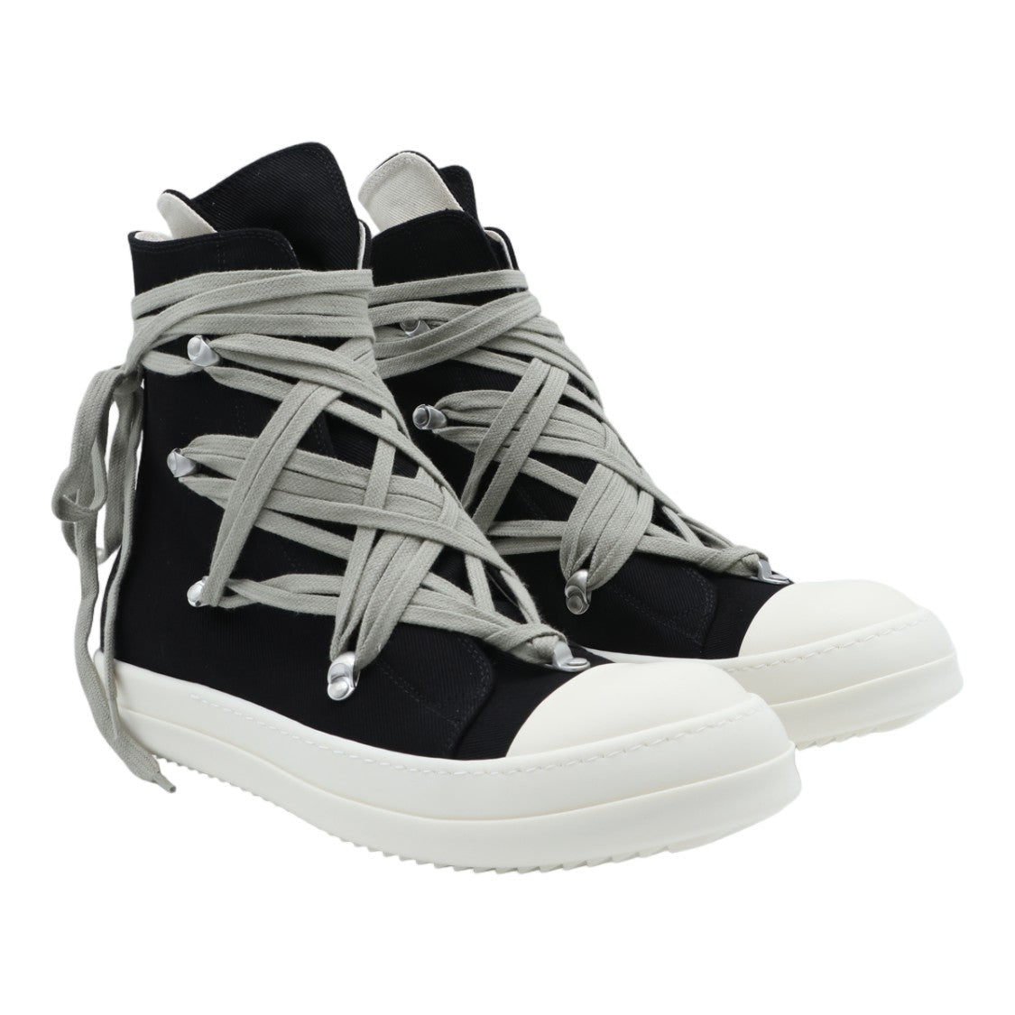 Drkshdw By Rick Owens High-Top Sneakers With Extended Tongue And Layered Lacing System
