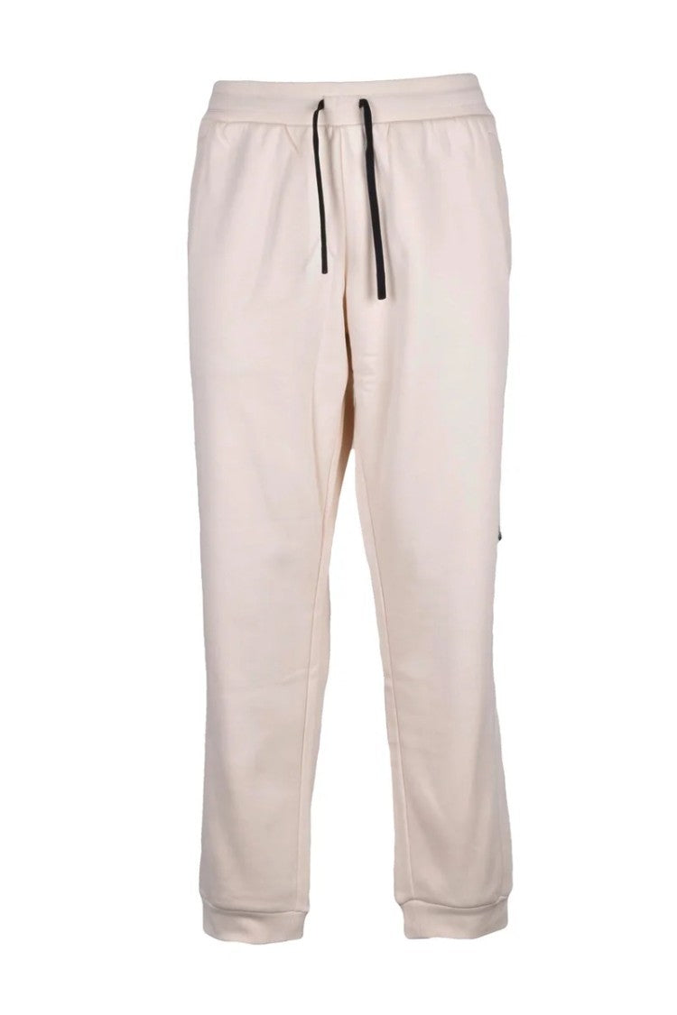 Ea7 Emporio Armani Relaxed Fit Cream Sweatpants With Vertical Logo Detail