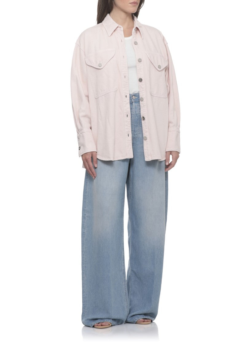 Dondup Pink Front Pockets Cotton Shirt