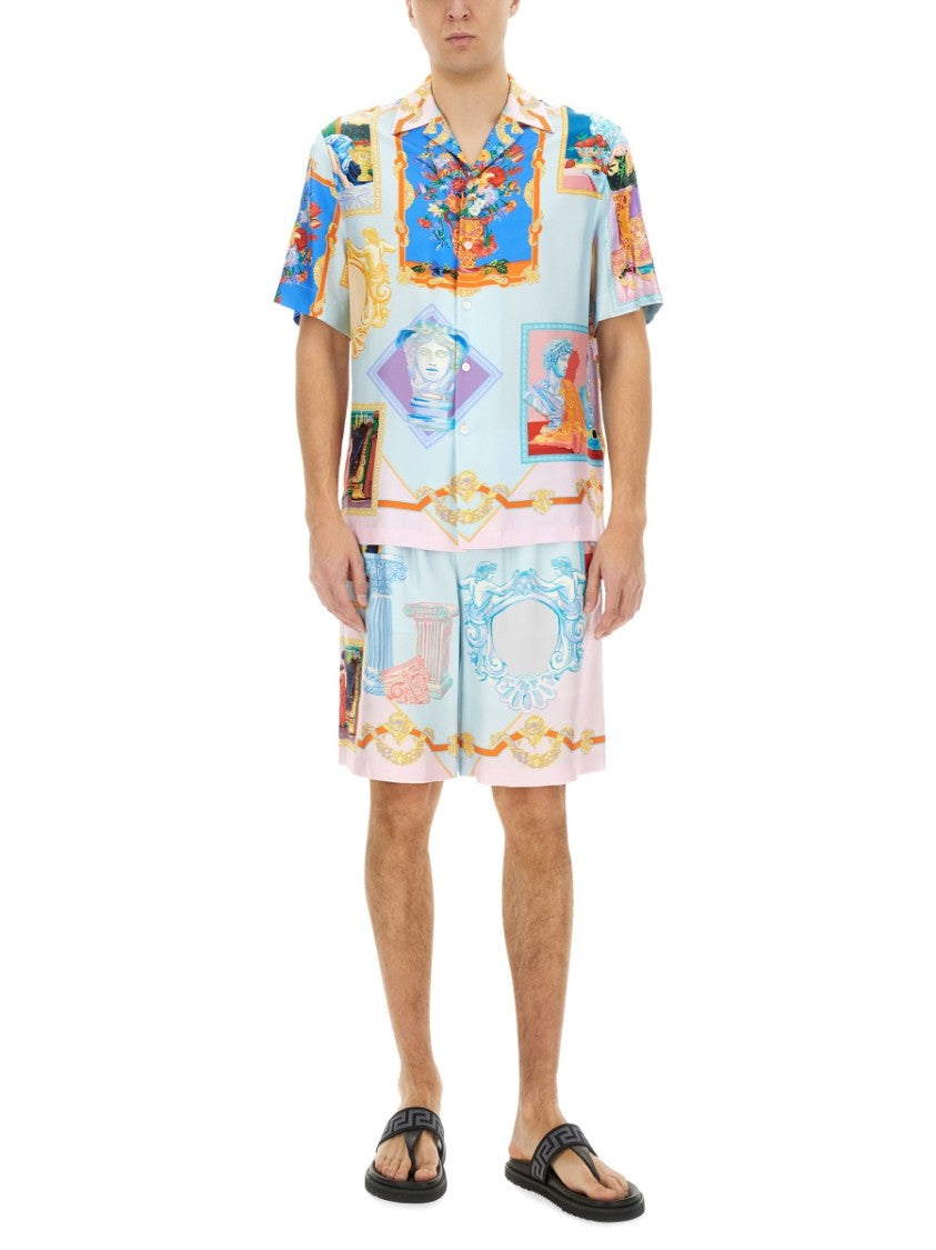 Versace Silk Shorts With Refined Silhouette