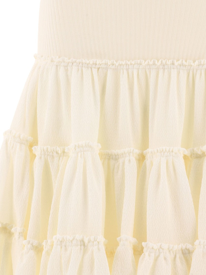 Loewe High-Waisted Ruffled Skirt With Asymmetrical Design