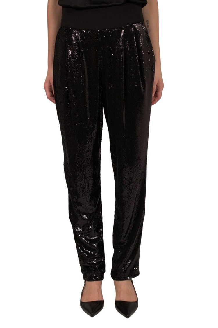 P.A.R.O.S.H. Blue Cotton-Blend Straight-Leg Pants