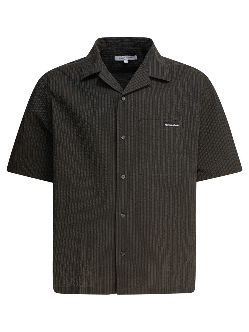 Maison Kitsuné Vertical Stripe Short-Sleeved Shirt