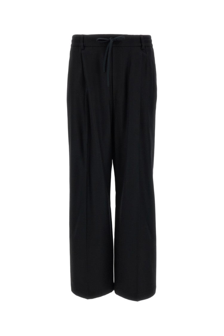 Barena Black Mado Flan Stretch Wool Flannel Jogger Trousers