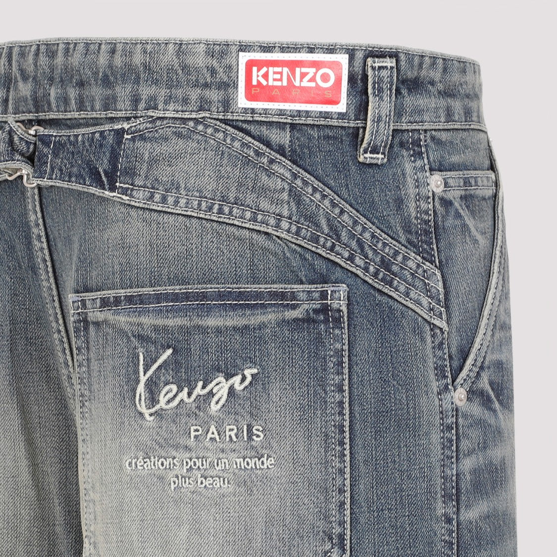 Kenzo Dirty Blue Cotton Denim Pants