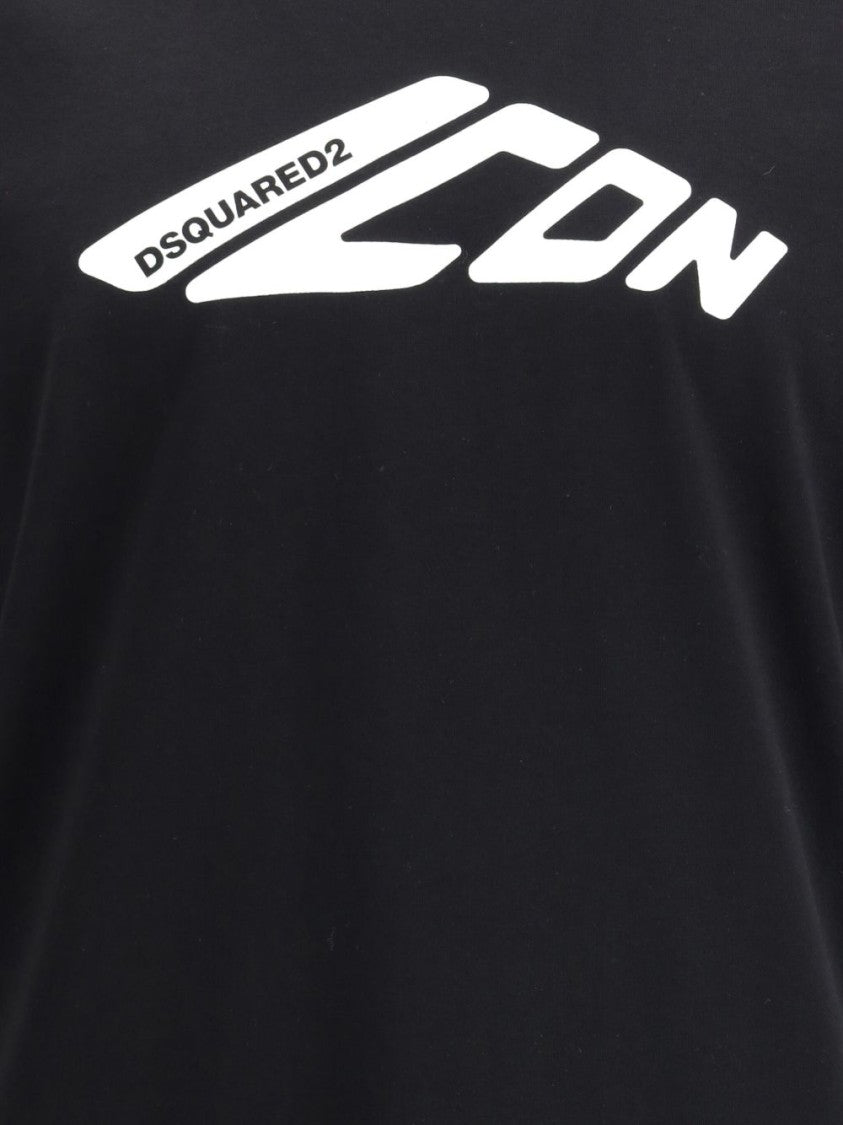 Dsquared2 Short Sleeve Cotton T-Shirt With Bold Logo Print