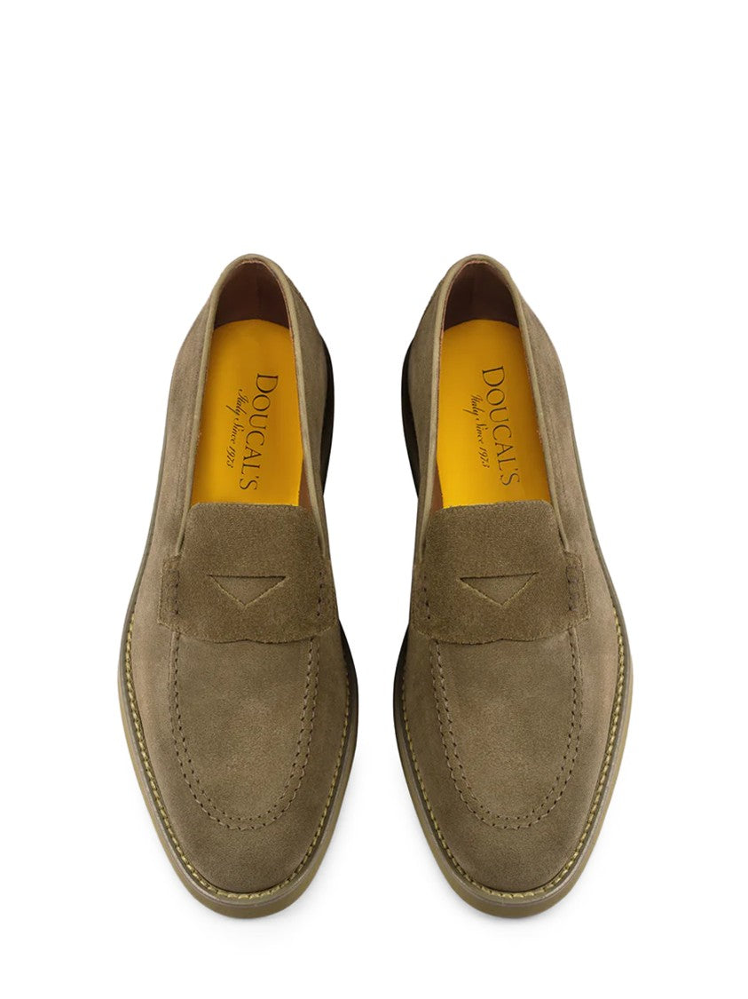 Doucal's Brown Suede Slip-On Flat Shoes