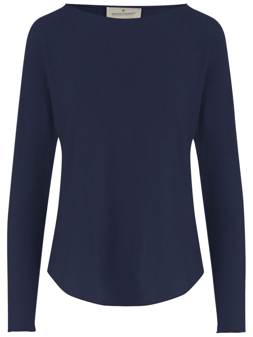 Bruno Manetti Crew Neck Linen And Cotton Sweater