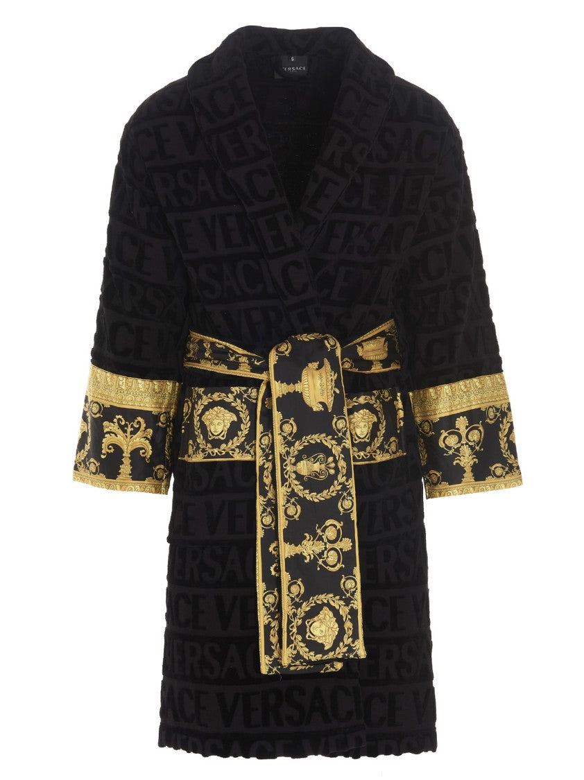 Versace Home Embossed Logo Bathrobe